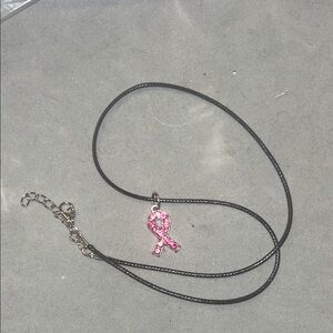 Pink Ribbon Pendant Necklace